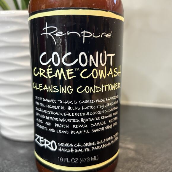 NEW Renpure‎ Coconut Creme COWASH CLEANSING CONDITIONER 16 oz RETIRED - Picture 2 of 6